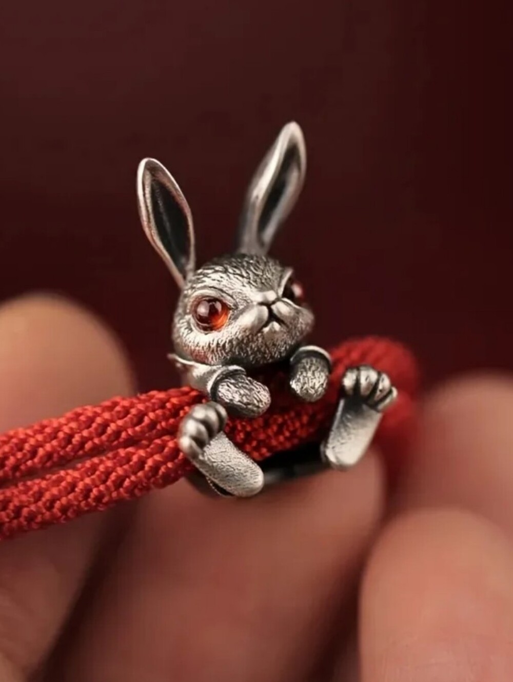 Evil Bunny Rabbit Rope Bracelet Mysterious Creepy Jewelry